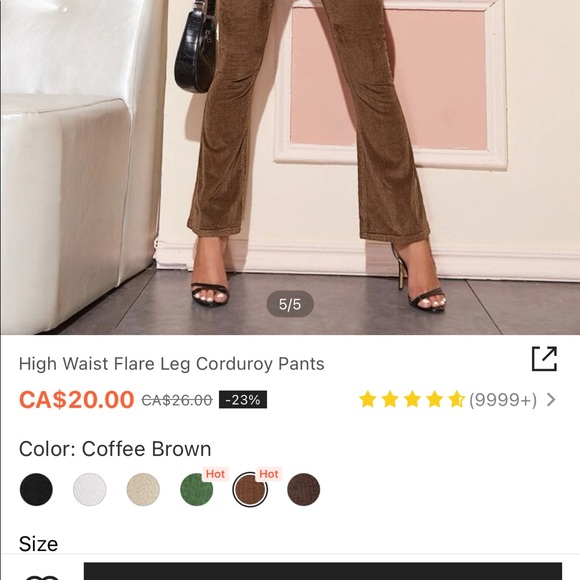SHEIN corduroy pants 🤎🥠 - Picture 7 of 9